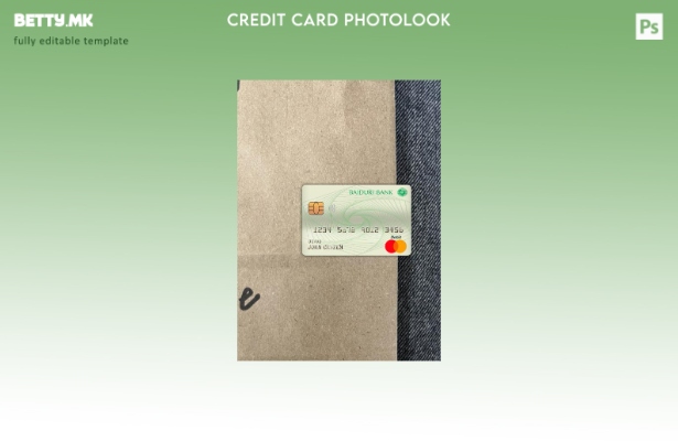 Модерен стил на предниот шаблон за фото изглед на главната дебитна картичка на б